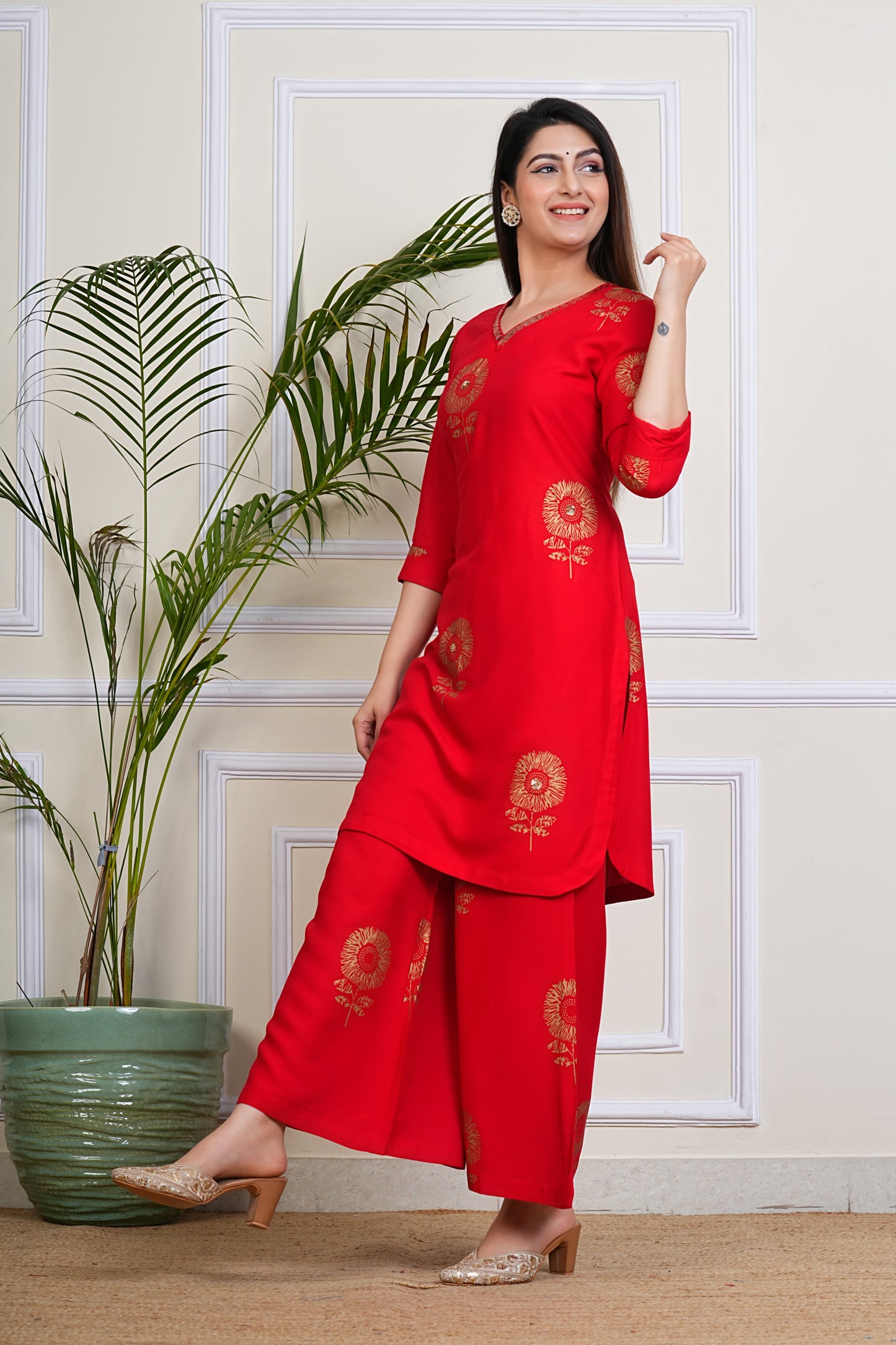 Golden Petal Kurta Set