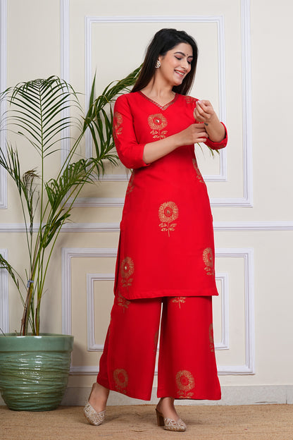 Golden Petal Kurta Set