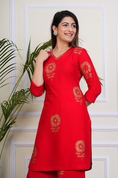 Golden Petal Kurta Set