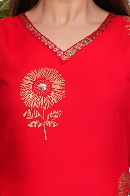 Golden Petal Kurta Set