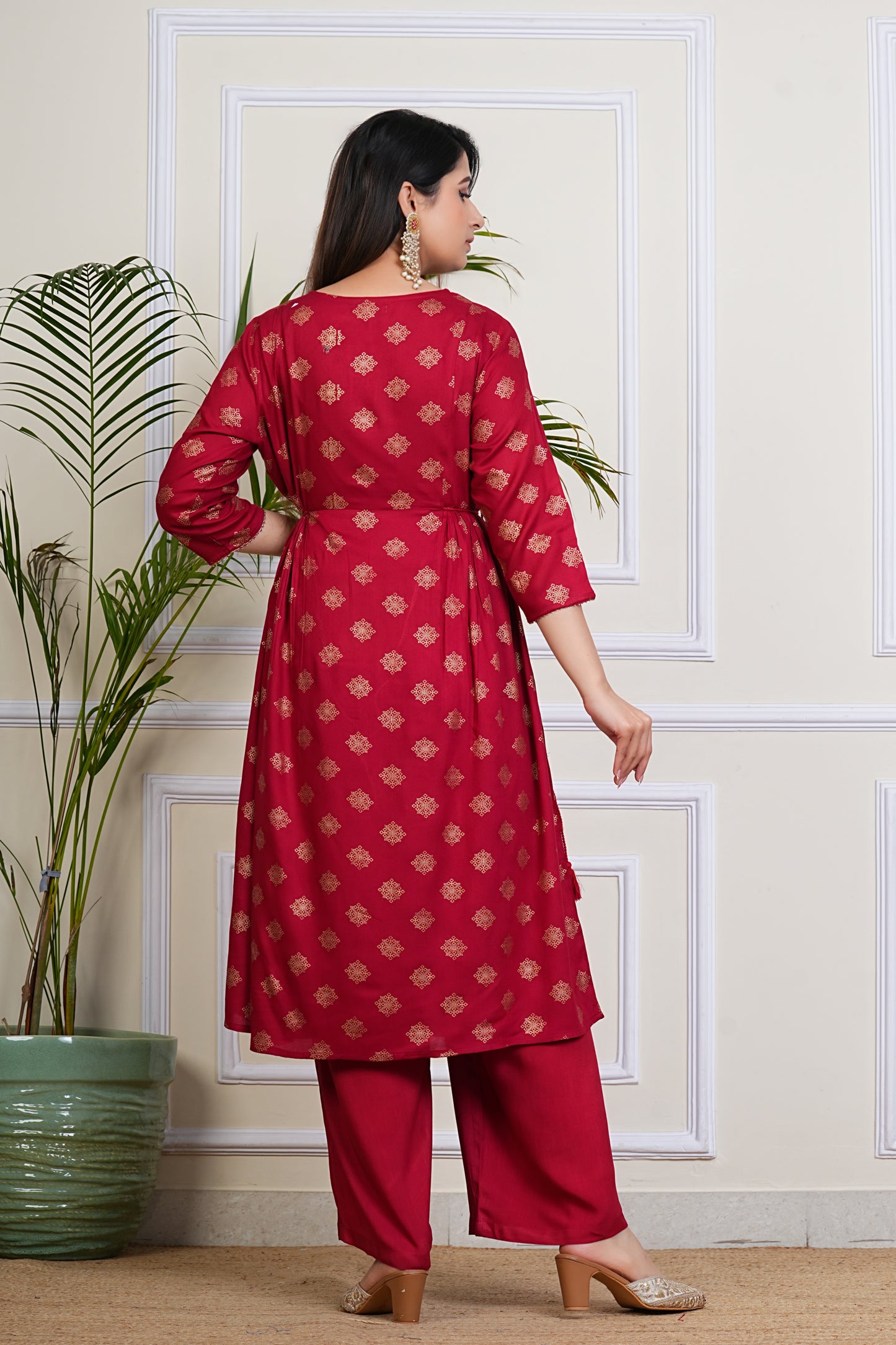 Crimson Elegance Kurta Set