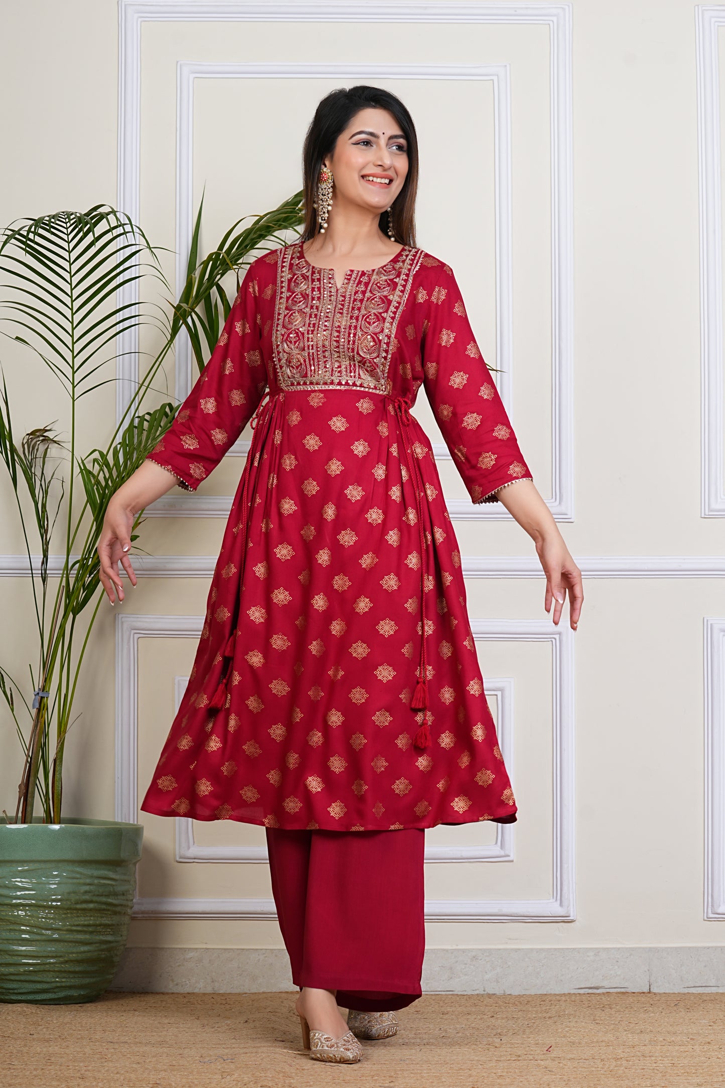 Crimson Elegance Kurta Set