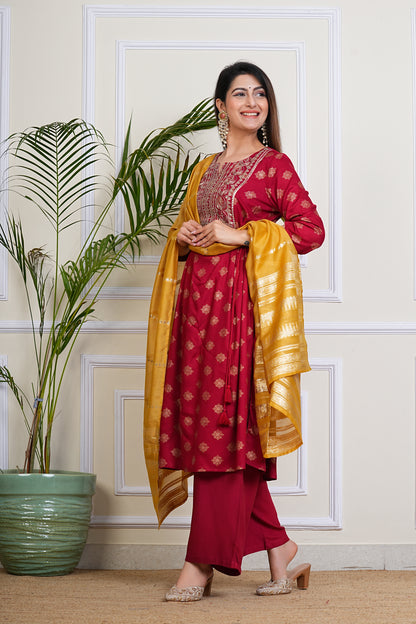 Crimson Elegance Kurta Set