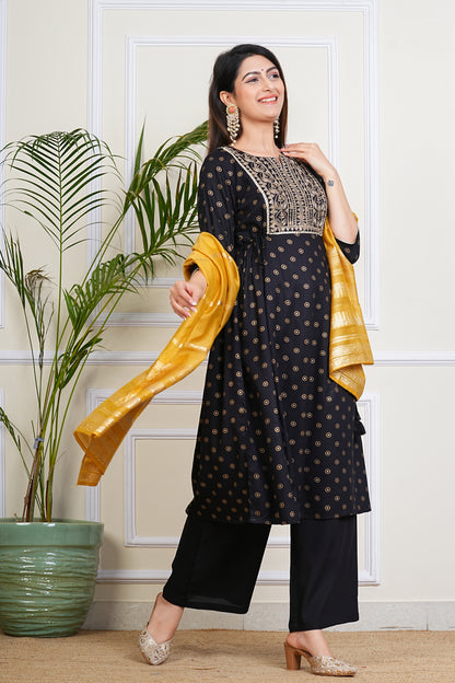 Midnight Grace Kurta Set