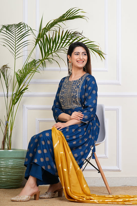 Royal Azure Elegance Kurta Set