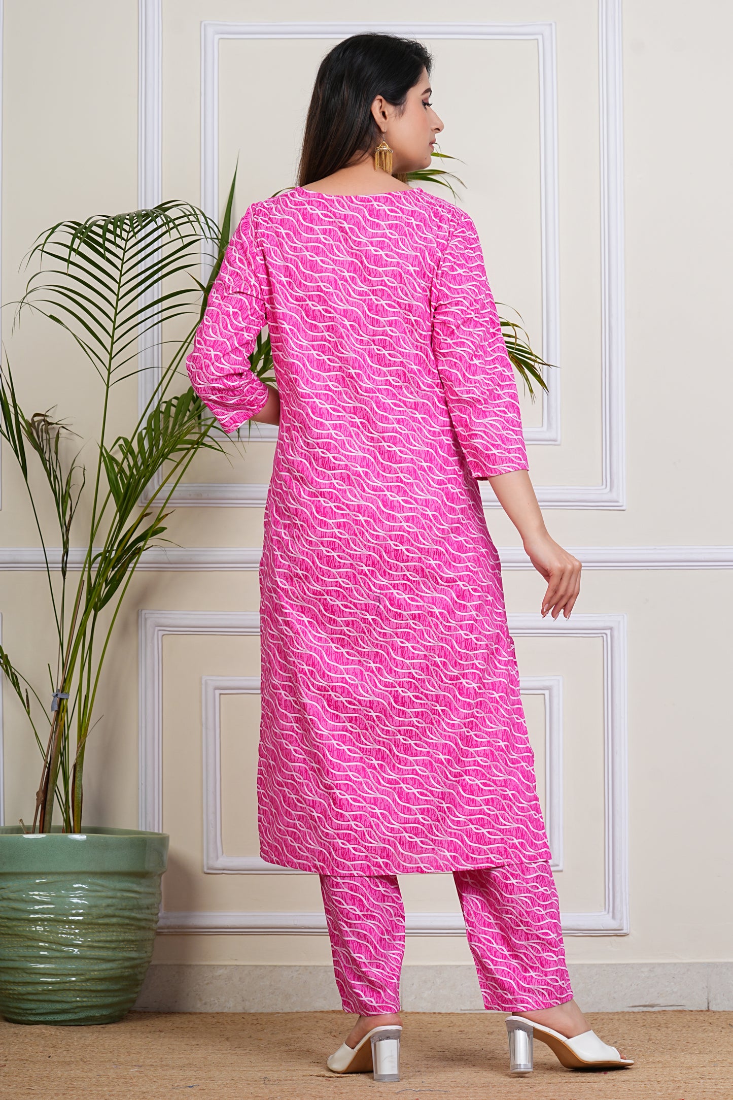 Pink Ripple Kurta Set