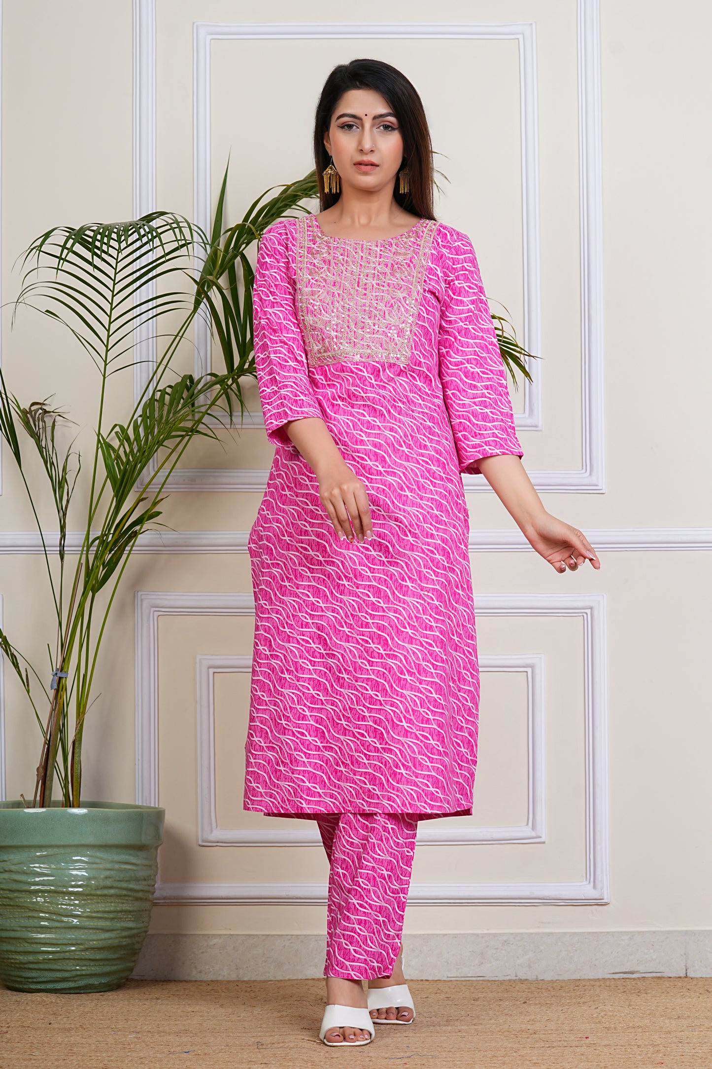 Pink Ripple Kurta Set