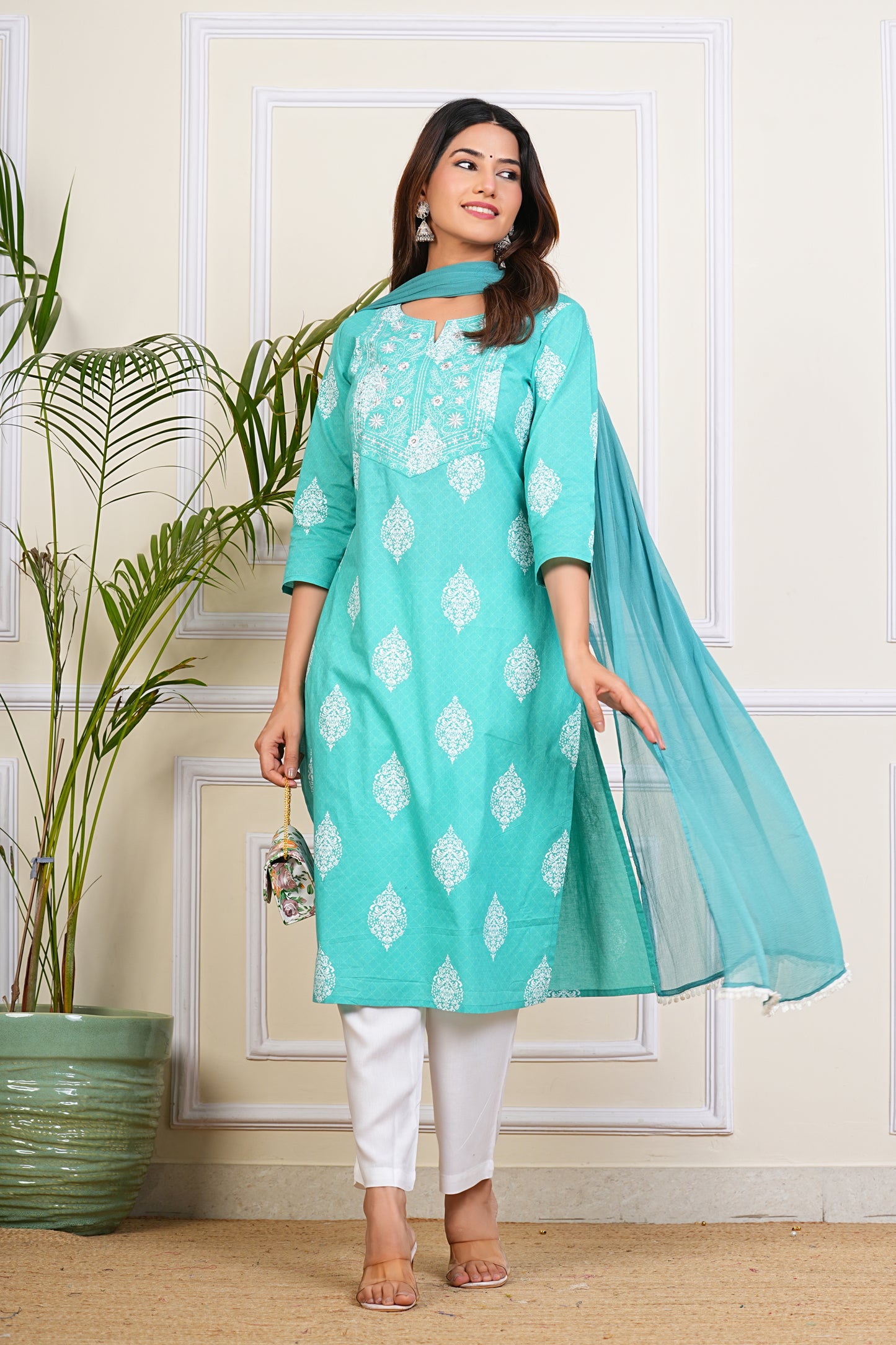 Aqua Elegance Kurta Set