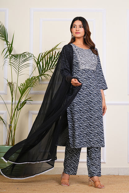 Midnight Waves Kurta Set