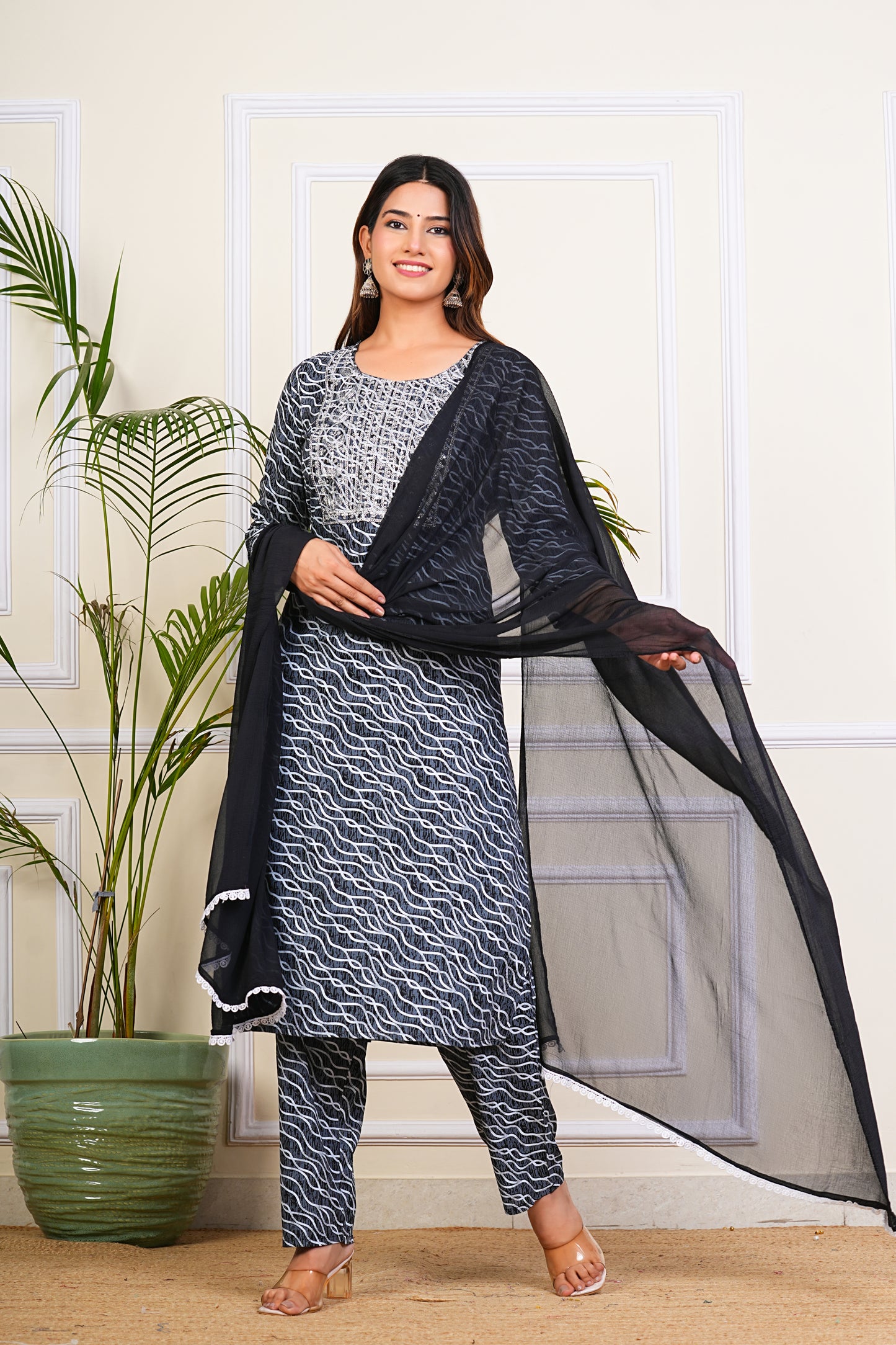 Midnight Waves Kurta Set